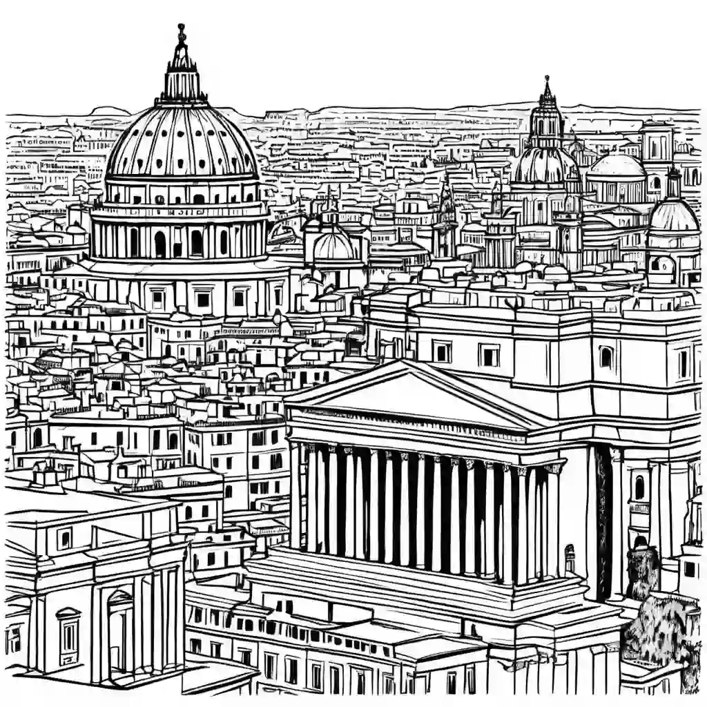 Rome Cityscape coloring pages